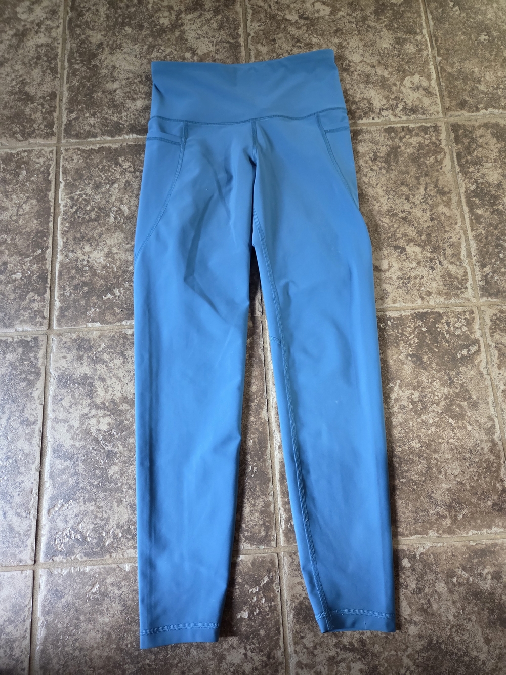 Old Navy Active Elevate Go-Dry Leggings Blue High Rise Side Pocket Women's Activ